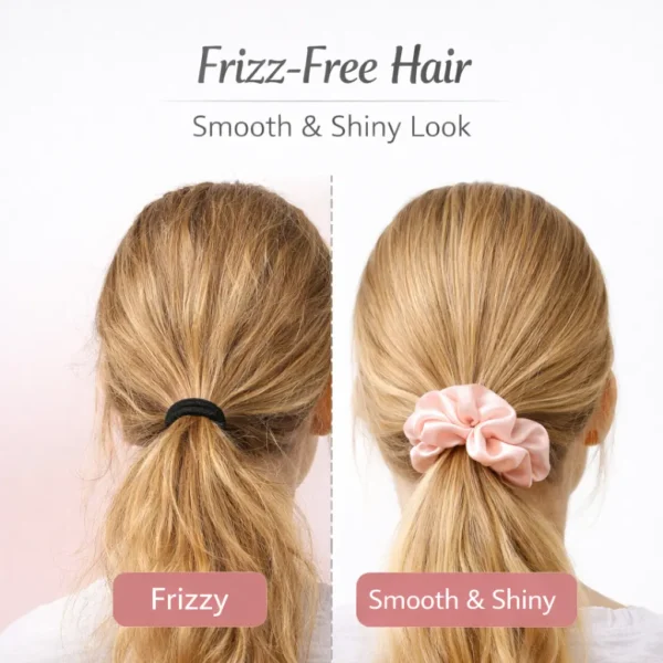 Frizz-free hair with smooth premium satin scrunchies
