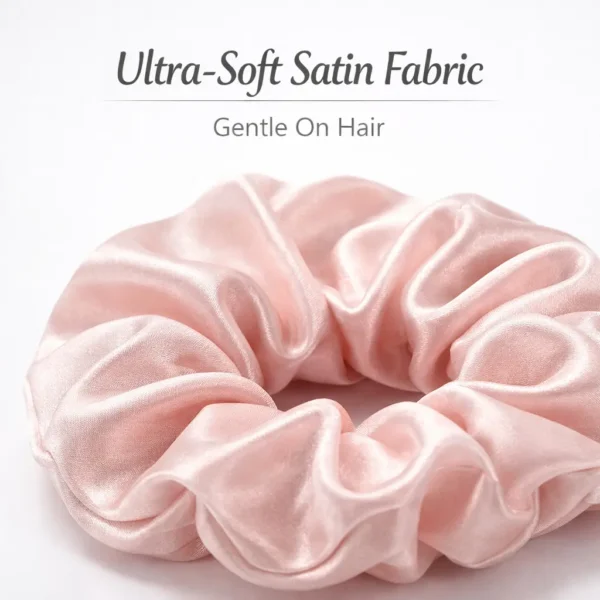 Close-up of ultra-soft silk satin fabric for hair care